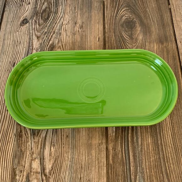 Homer Laughlin Fiestaware Fiesta 11 7/8 Oblong Serving Platter Bread Tray Green - Picture 1 of 6